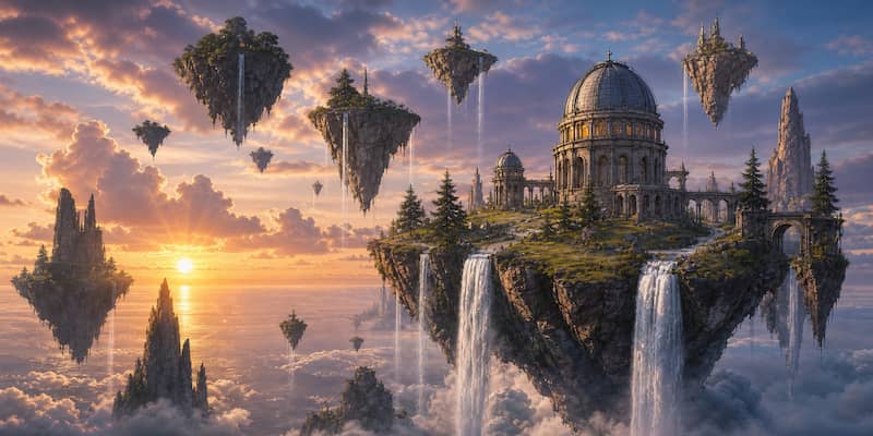 Polished floating botanical observatory after AI generation
