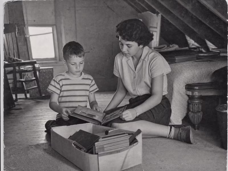 Attic siblings portrait