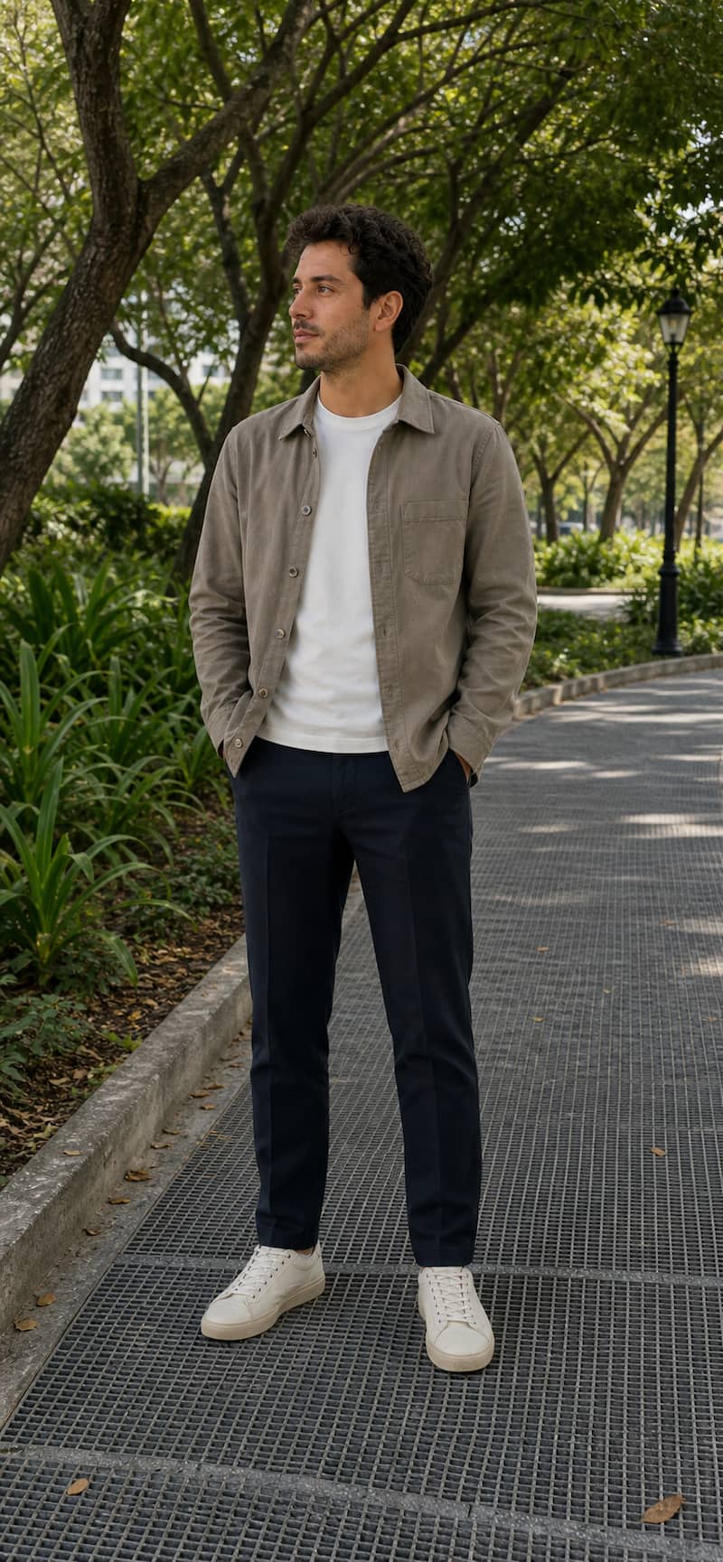 Outdoor profile photo after AI outfit refresh