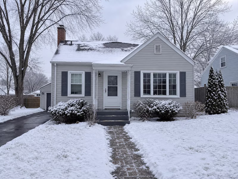 Real estate exterior to winter