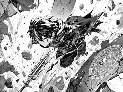 Dynamic black-and-white manga action preset preview