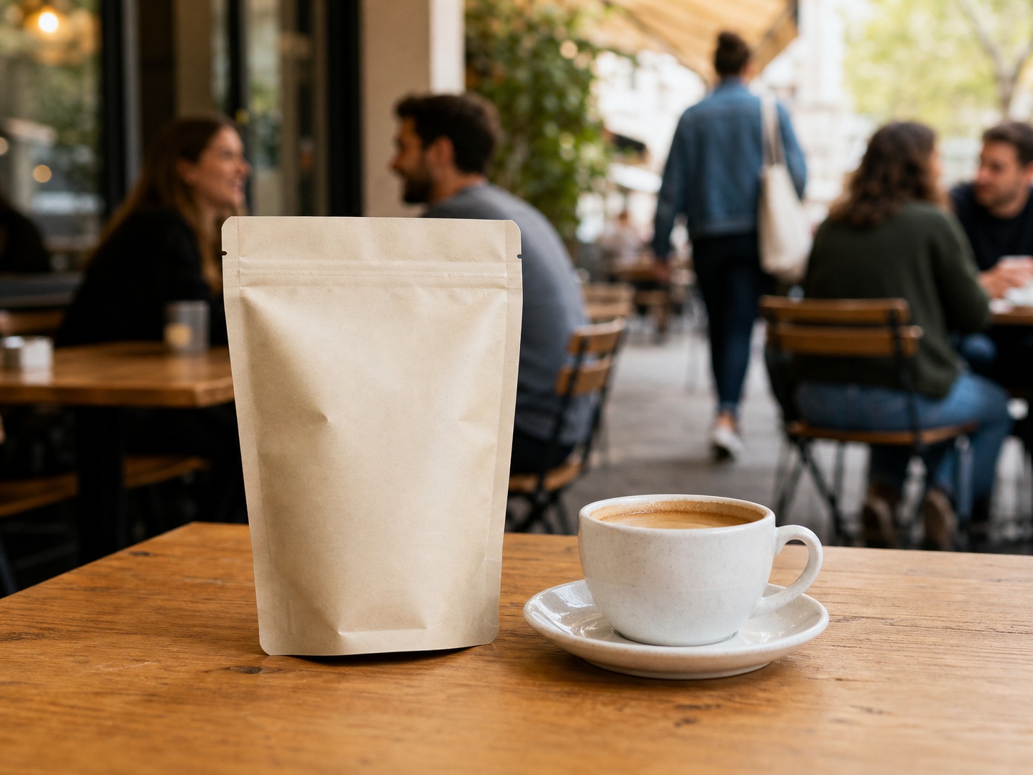 Remove background people from a cafe photo