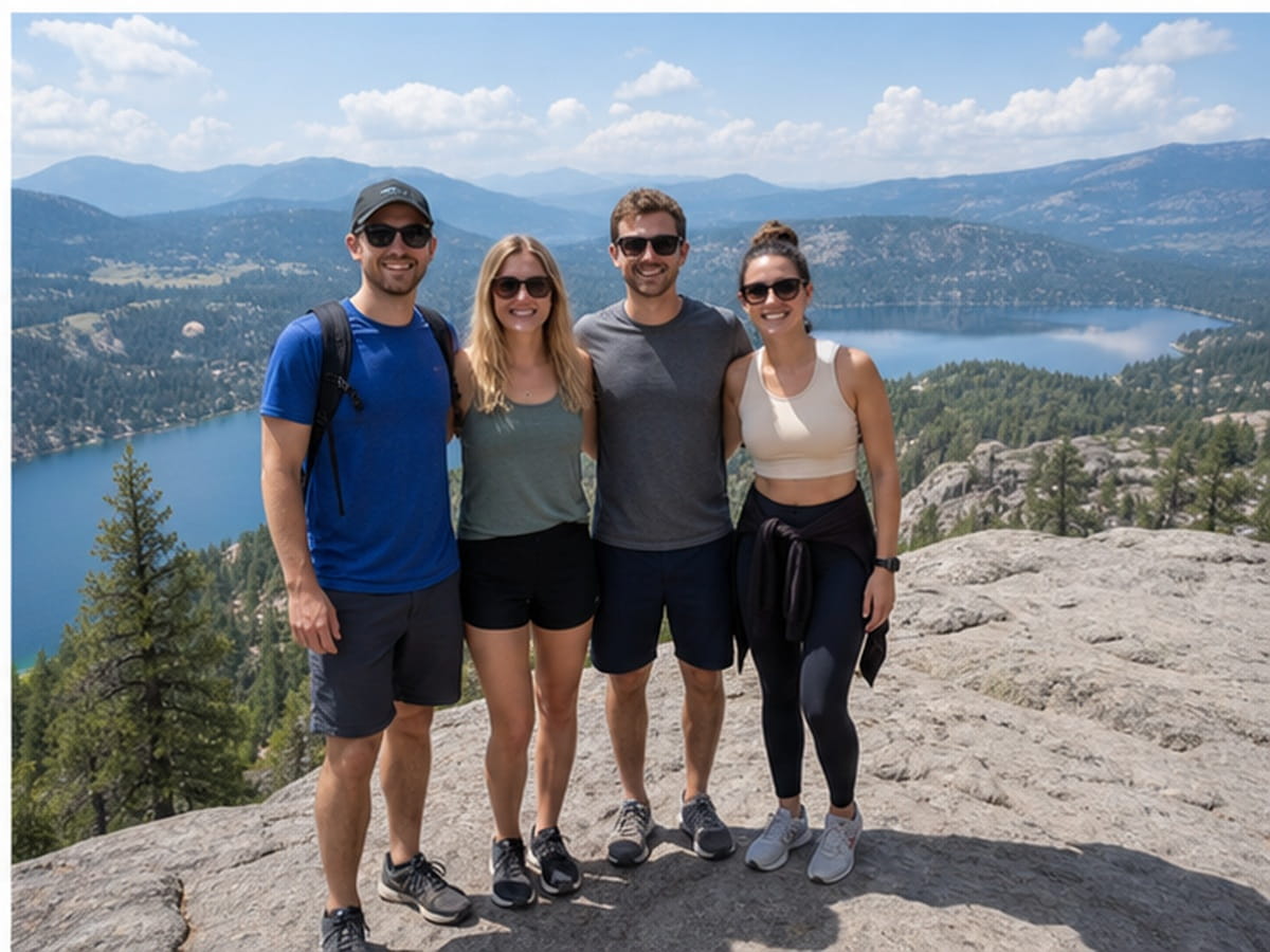 Group photo after a person is removed