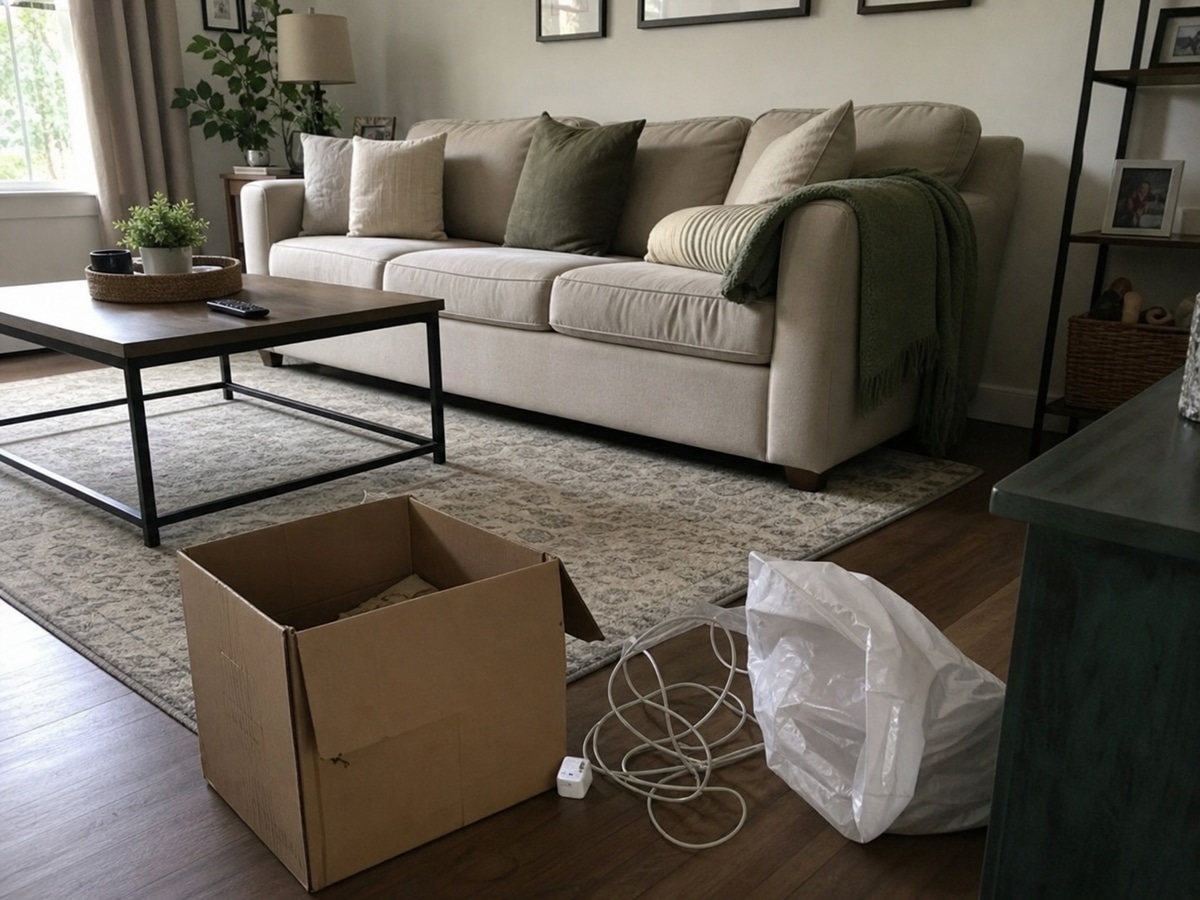 Clear clutter from a room