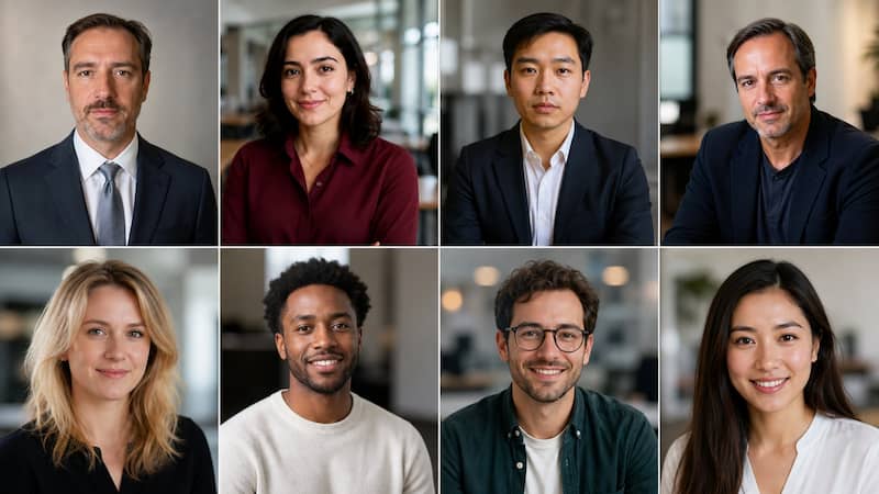 Consistent professional headshots for a marketing team