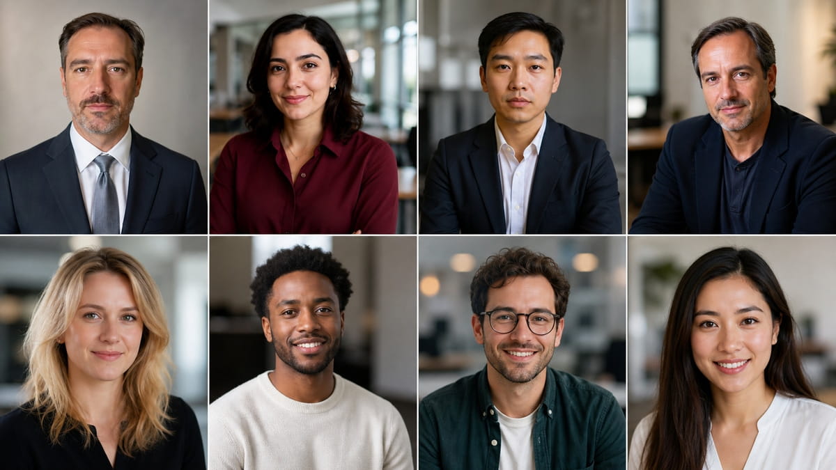 Consistent professional headshots for a marketing team